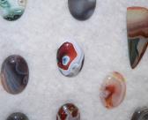 Polished semi-precious stone cabochons made by Ana Maria Burrell in her studion near Marysvale Utah
