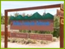Bullion Creekside Retreat Sign. This small resort is close to Marysvale Utah in Bullion Canyon