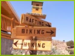 Rafting, Biking, Hking Signs